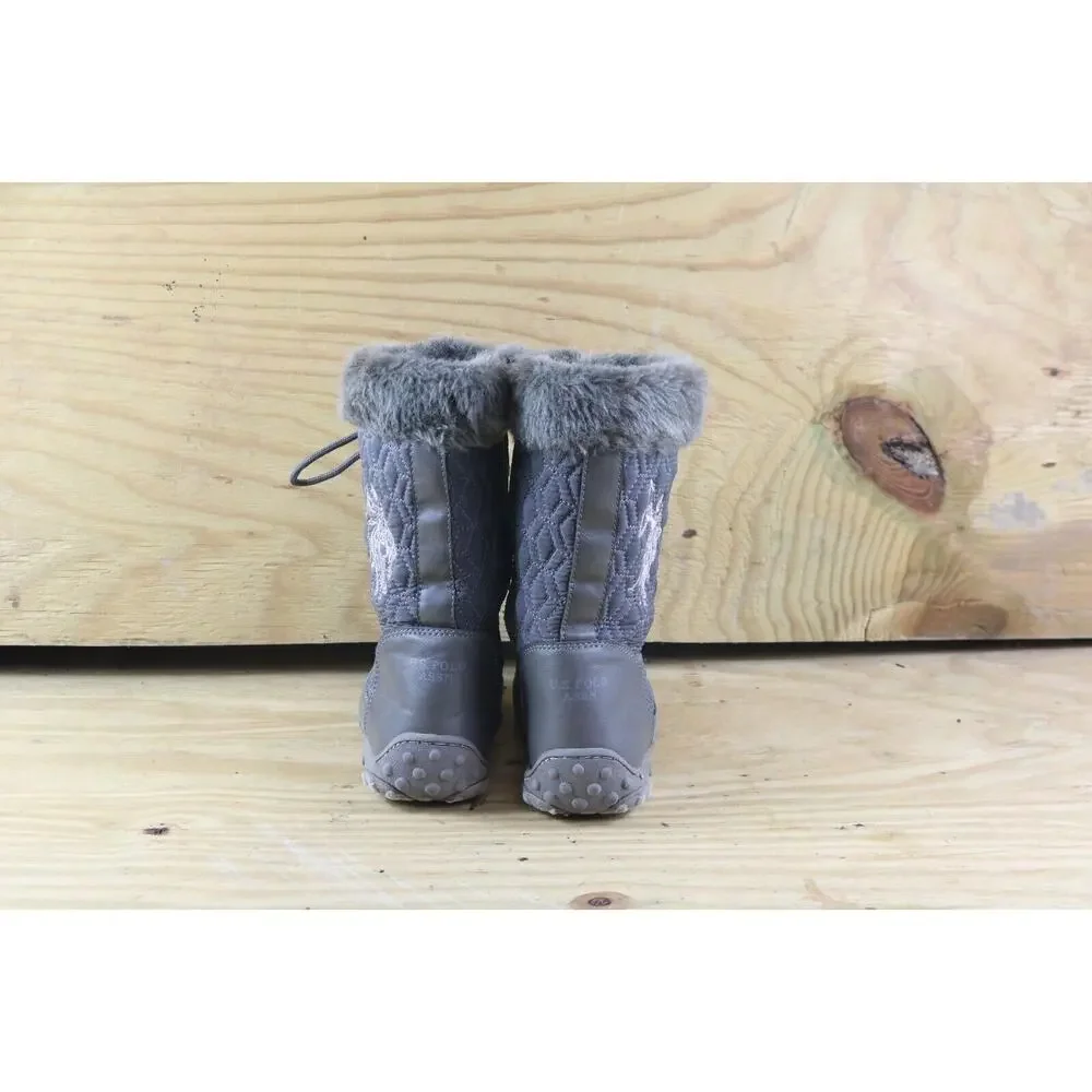 U.S. Polo Assn Boots Girls Faux Fur Trim Boots Gray Sz 11M Shoes